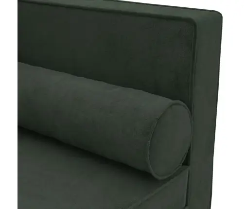 Zvilnis Ar Spilveniem Un Cilindra Spilvenu, Tumši Zaļš, Samts Vidaxl