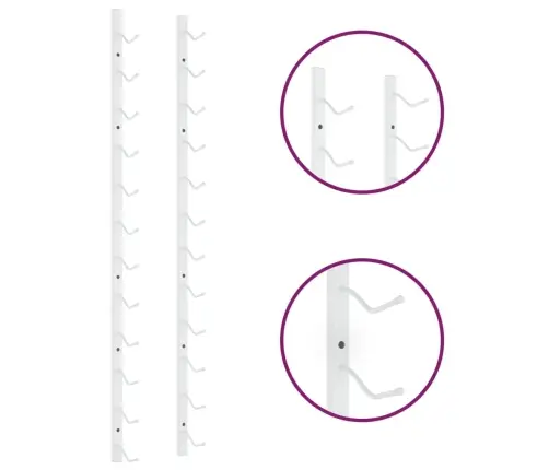 Seinale Kinnitatav Veiniriiul 12 Pudelile, Valge Raud