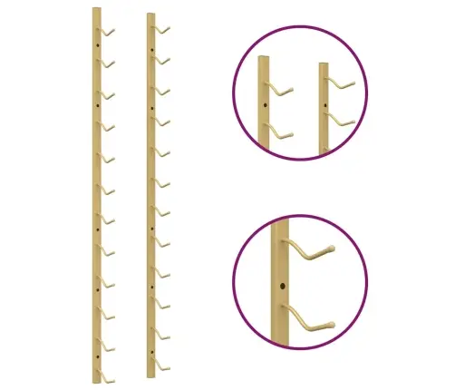 Seinale Kinnitatav Veiniriiul 12 Pudelile 2 Tk, Kuldne Raud
