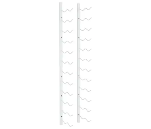 Seinale Kinnitatav Veiniriiul 24 Pudelile, Valge Raud