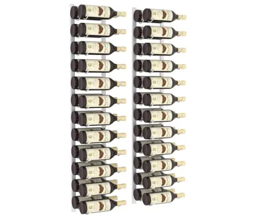 Sienas Vīna Pudeļu Plaukti 24 Pudelēm, 2 Gab., Balti, Dzelzs Vidaxl