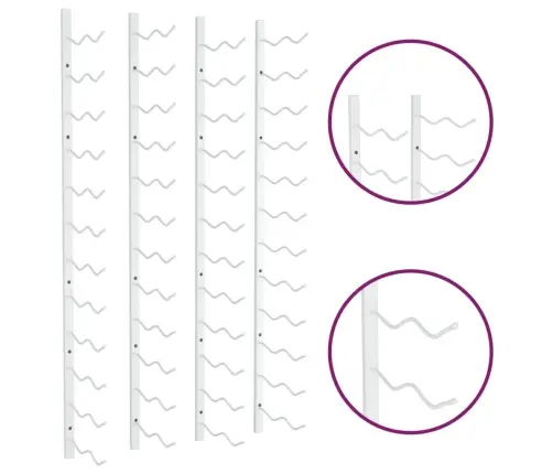 Sienas Vīna Pudeļu Plaukti 24 Pudelēm, 2 Gab., Balti, Dzelzs Vidaxl