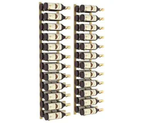 Prie Sienos Montuojami Vyno Laikikliai, 2Vnt., Aukso, Geležis