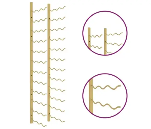 Seinale Kinnitatav Veiniriiul 36 Pudelile, Kuldne Raud