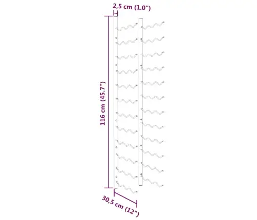 Seinale Kinnitatav Veiniriiul 36 Pudelile, Kuldne Raud