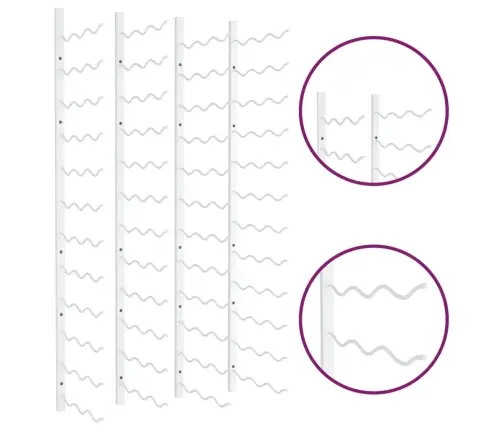 Prie Sienos Montuojami Vyno Laikikliai, 2Vnt., Balti, Geležis