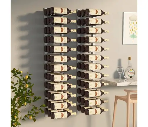 Prie Sienos Montuojami Vyno Laikikliai, 2Vnt., Balti, Geležis