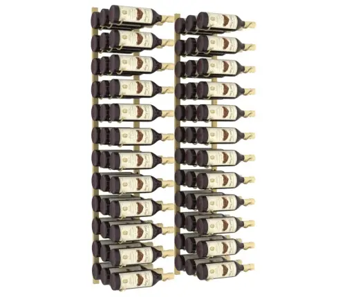 Sienas Vīna Pudeļu Plaukts 36 Pudelēm, 2 Gab., Zeltaina Dzelzs Vidaxl