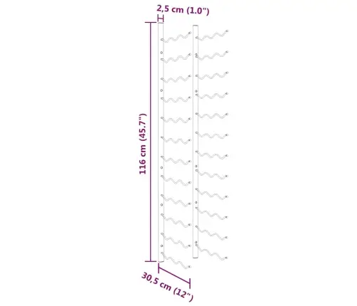Sienas Vīna Pudeļu Plaukts 36 Pudelēm, 2 Gab., Zeltaina Dzelzs Vidaxl