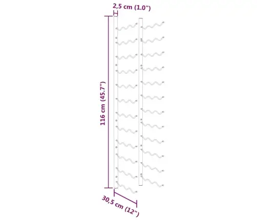 Sienas Vīna Pudeļu Plaukts 36 Pudelēm, 2 Gab., Zeltaina Dzelzs Vidaxl