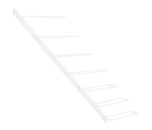 Vīna Pudeļu Sienas Plaukts 7 Pudelēm, Balts, Metāls Vidaxl