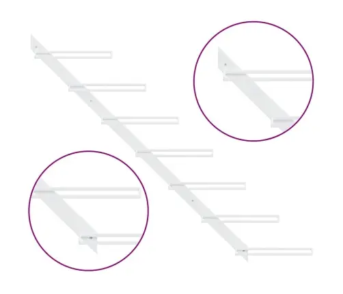 Vīna Pudeļu Sienas Plaukts 7 Pudelēm, Balts, Metāls Vidaxl