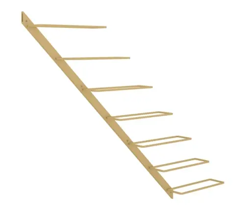 Vīna Pudeļu Sienas Plaukts 7 Pudelēm, Zeltains Metāls Vidaxl