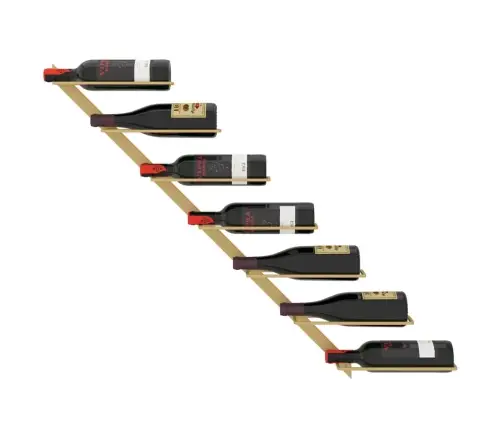 Vīna Pudeļu Sienas Plaukts 7 Pudelēm, Zeltains Metāls Vidaxl