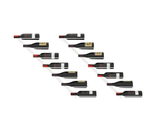 Vīna Pudeļu Sienas Plaukts 7 Pudelēm, 2 Gab., Balts Metāls Vidaxl