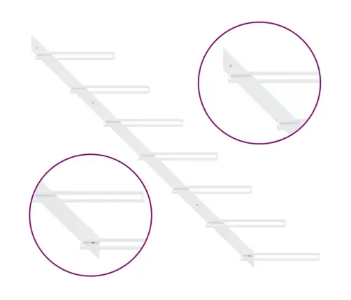 Vīna Pudeļu Sienas Plaukts 7 Pudelēm, 2 Gab., Balts Metāls Vidaxl