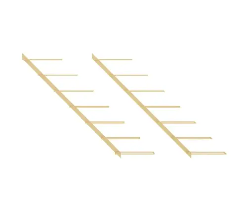 Vīna Pudeļu Sienas Plaukts 7 Pudelēm, 2 Gab., Zeltains Metāls Vidaxl