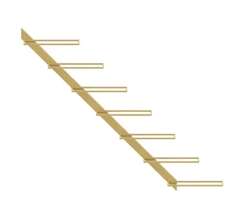 Vīna Pudeļu Sienas Plaukts 7 Pudelēm, 2 Gab., Zeltains Metāls Vidaxl