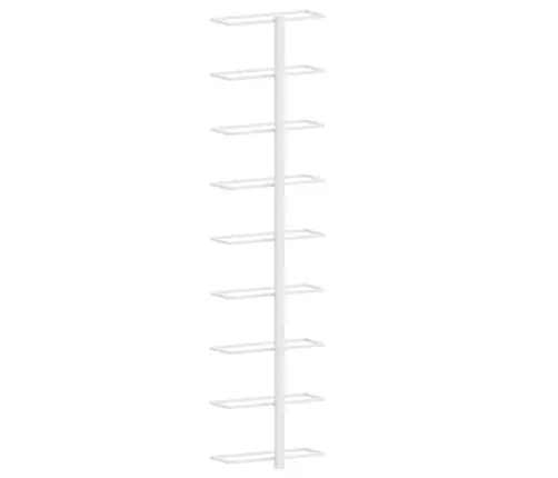 Vīna Pudeļu Sienas Plaukti 9 Pudelēm, 2 Gab., Balti, Dzelzs Vidaxl