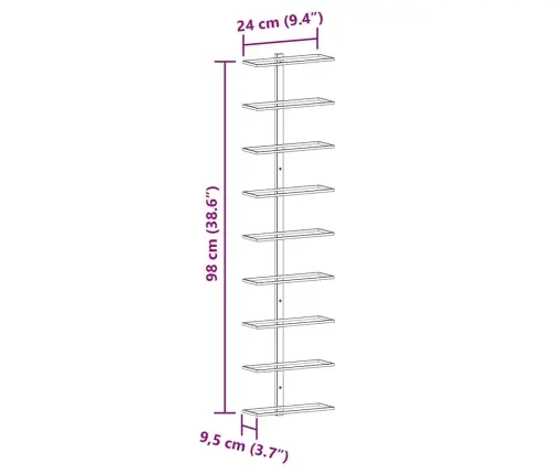 Vīna Pudeļu Sienas Plaukti 9 Pudelēm, 2 Gab., Balti, Dzelzs Vidaxl