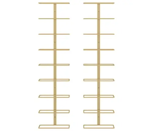 Seinale Kinnitatav Veiniriiul 9 Pudelile 2 Tk, Kuldne, Raud