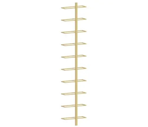 Vīna Pudeļu Sienas Plaukti 10 Pudelēm, 2 Gab., Zeltains Metāls Vidaxl