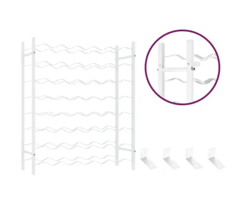 Vyno Laikiklis 48 Buteliams, Baltos Spalvos, Metalas