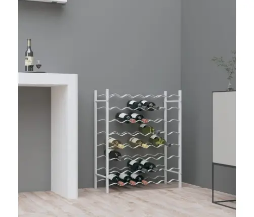 Vyno Laikiklis 48 Buteliams, Baltos Spalvos, Metalas