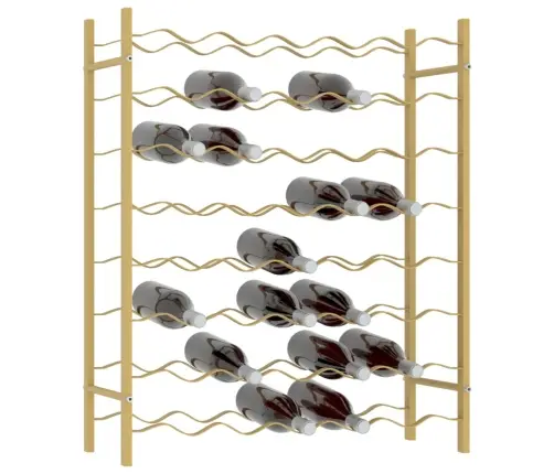 Vīna Pudeļu Plaukts, 48 Pudelēm, Zelta Krāsas Metāls Vidaxl