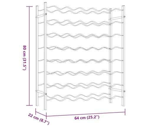 Vīna Pudeļu Plaukts, 48 Pudelēm, Zelta Krāsas Metāls Vidaxl