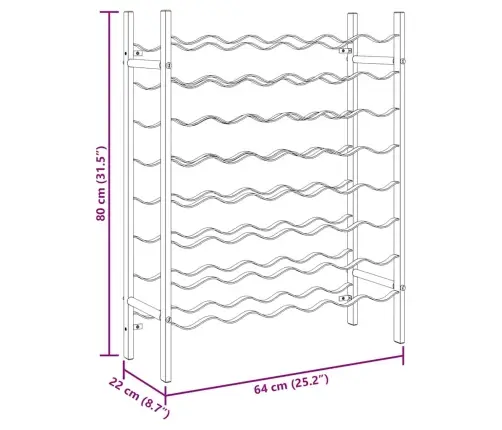 Vīna Pudeļu Plaukts, 48 Pudelēm, Zelta Krāsas Metāls Vidaxl