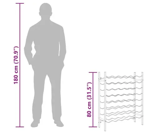 Vīna Pudeļu Plaukts, 48 Pudelēm, Zelta Krāsas Metāls Vidaxl
