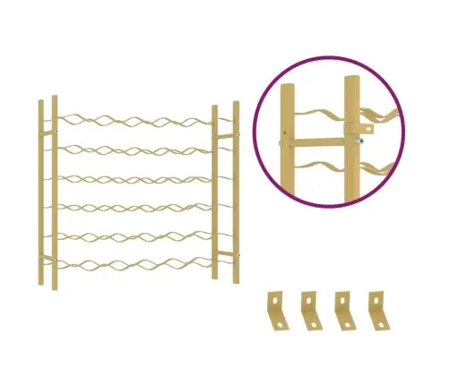 Vīna Pudeļu Plaukts, 36 Pudelēm, Zelta Krāsas Metāls Vidaxl