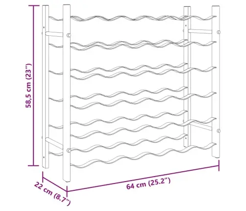 Vīna Pudeļu Plaukts, 36 Pudelēm, Zelta Krāsas Metāls Vidaxl