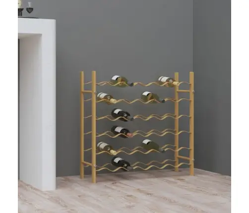 Vīna Pudeļu Plaukts, 36 Pudelēm, Zelta Krāsas Metāls Vidaxl