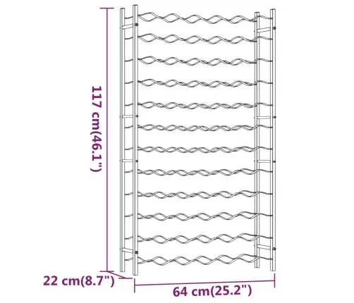 Vīna Pudeļu Plaukts, 72 Pudelēm, Zelta Krāsas Metāls Vidaxl