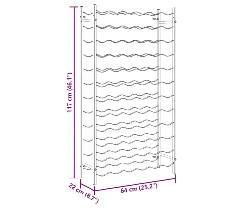 Vīna Pudeļu Plaukts, 72 Pudelēm, Zelta Krāsas Metāls Vidaxl