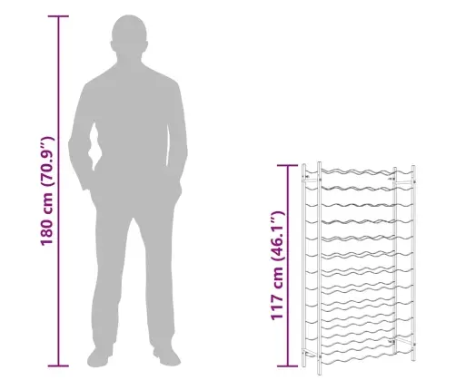 Vīna Pudeļu Plaukts, 72 Pudelēm, Zelta Krāsas Metāls Vidaxl