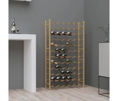 Vīna Pudeļu Plaukts, 72 Pudelēm, Zelta Krāsas Metāls Vidaxl