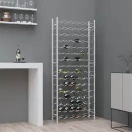 Vīna Pudeļu Plaukts, 96 Pudelēm, Balts Metāls Vidaxl Vīna Pudeļu Plaukts, 96 Pudelēm, Balts Metāls Vidaxl