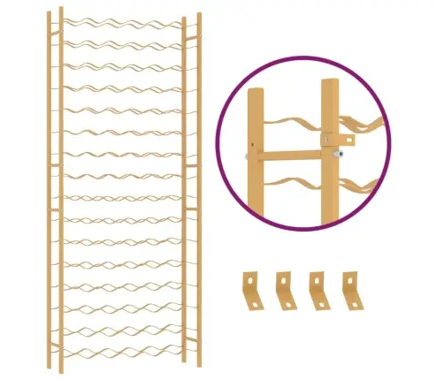 Vīna Pudeļu Plaukts, 96 Pudelēm, Zelta Krāsas Metāls Vidaxl