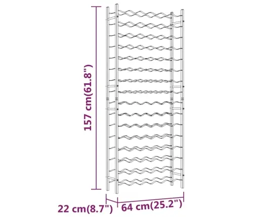 Vīna Pudeļu Plaukts, 96 Pudelēm, Zelta Krāsas Metāls Vidaxl