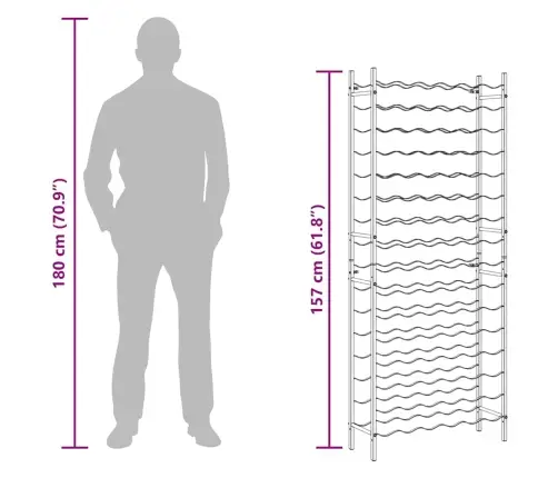 Vīna Pudeļu Plaukts, 96 Pudelēm, Zelta Krāsas Metāls Vidaxl