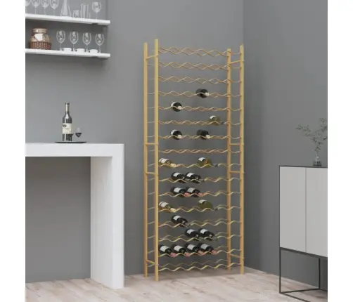 Vīna Pudeļu Plaukts, 96 Pudelēm, Zelta Krāsas Metāls Vidaxl
