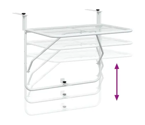 Rõdulaud, Valge, 60 X 40 cm Teras