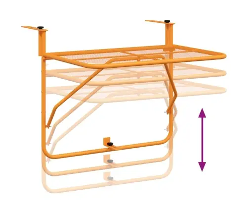 Balkona Galdiņš, Dzeltens, 60X40 Cm, Tērauds Vidaxl
