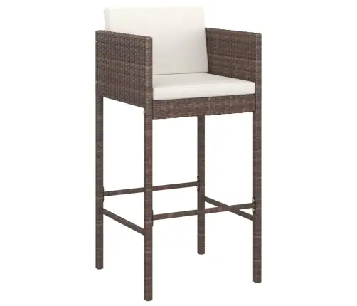 Sodo Komplektas Su Pagalvėlėmis, 3 Dalių, Rudas, Poliratanas