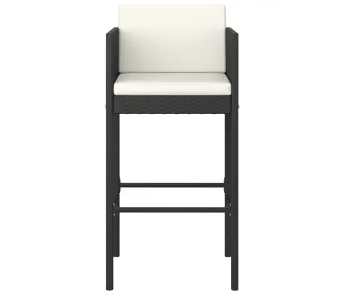 3-Osaline Aiamööbli Komplekt Patjadega, Polürotang, Must