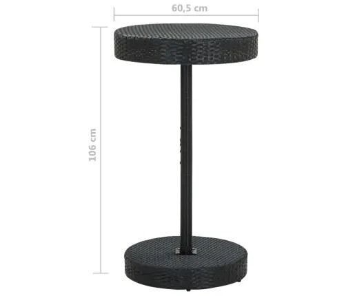 3-Osaline Aiamööbli Komplekt Patjadega, Polürotang, Must