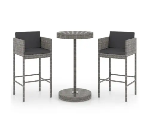 3-Osaline Aia Baarikomplekt Patjadega, Polürotang, Hall